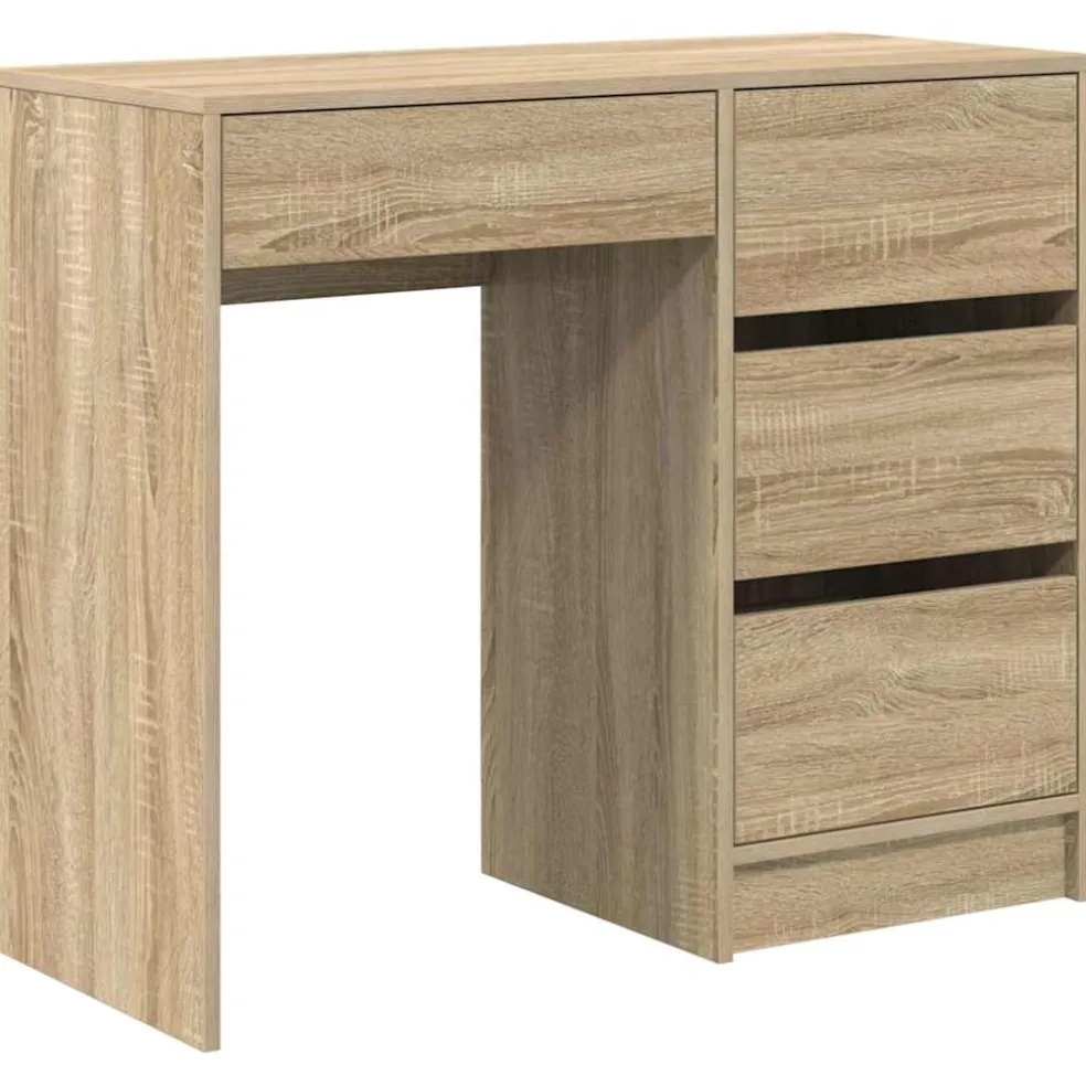 vidaXL Bureau Sonoma Eiken Bewerkt hout 90 x 37,5 x 75 cm