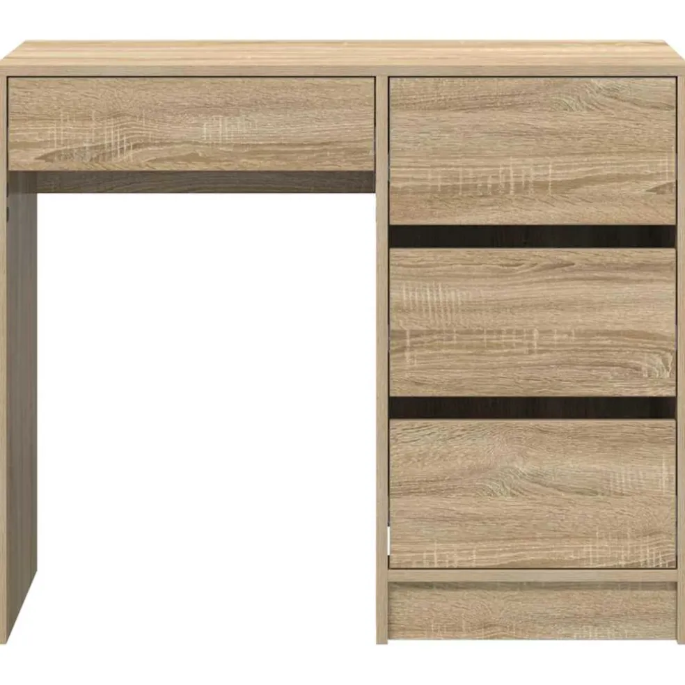 vidaXL Bureau Sonoma Eiken Bewerkt hout 90 x 37,5 x 75 cm