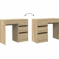 vidaXL Bureau Sonoma Eiken Bewerkt hout 90 x 37,5 x 75 cm