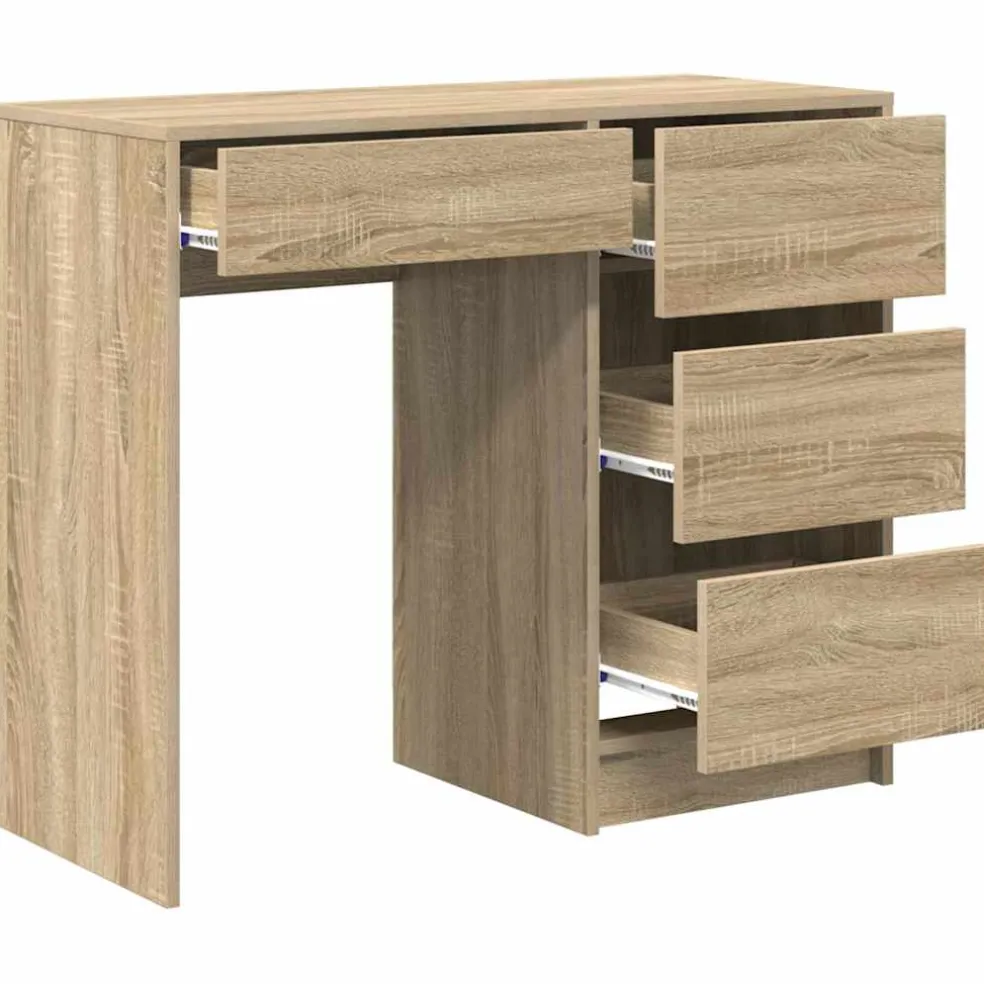 vidaXL Bureau Sonoma Eiken Bewerkt hout 90 x 37,5 x 75 cm