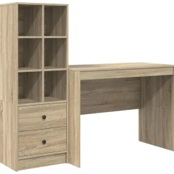 vidaXL Bureau Sonoma Eiken 145.5 x 50 x 127 cm 2 st