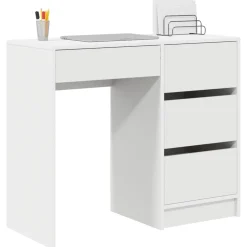 vidaXL Bureau Wit Bewerkt hout 90 x 37,5 x 75 cm
