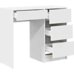 vidaXL Bureau Wit Bewerkt hout 90 x 37,5 x 75 cm