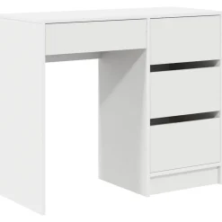 vidaXL Bureau Wit Bewerkt hout 90 x 37,5 x 75 cm