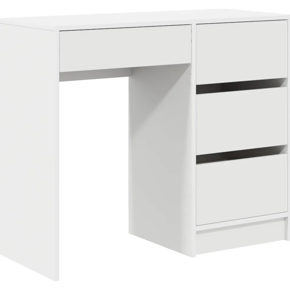 vidaXL Bureau Wit Bewerkt hout 90 x 37,5 x 75 cm