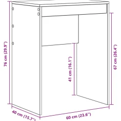 vidaXL Bureau Wit 60 x 40 x 76 cm