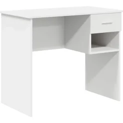 vidaXL Bureau Wit 90 x 49 x 75 cm Bewerkt hout
