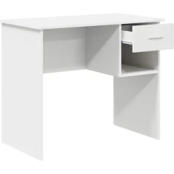 vidaXL Bureau Wit 90 x 49 x 75 cm Bewerkt hout