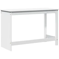 vidaXL Bureau Wit 112 x 50 x 75 cm Massief Vurenhout