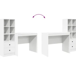 vidaXL Bureau Wit 135,5 x 50 x 127 cm 2 st