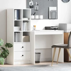 vidaXL Bureau Wit 135,5 x 50 x 127 cm 2 st