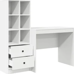 vidaXL Bureau Wit 135,5 x 50 x 127 cm 2 st