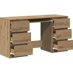 vidaXL Bureau 140x50x77 cm bewerkt hout artisanaal eikenkleur