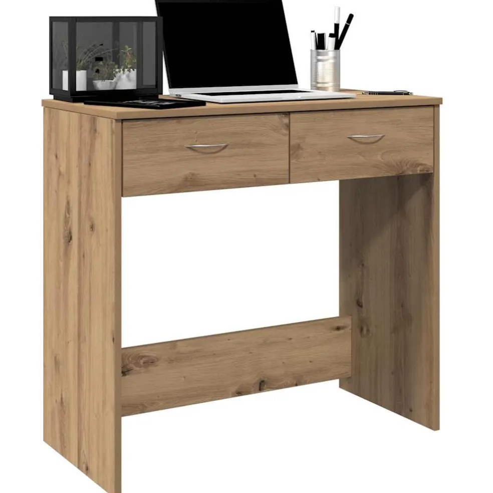 vidaXL Bureau 80x40x75 cm bewerkt hout artisanaal eikenkleurig
