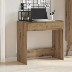 vidaXL Bureau 80x40x75 cm bewerkt hout artisanaal eikenkleurig