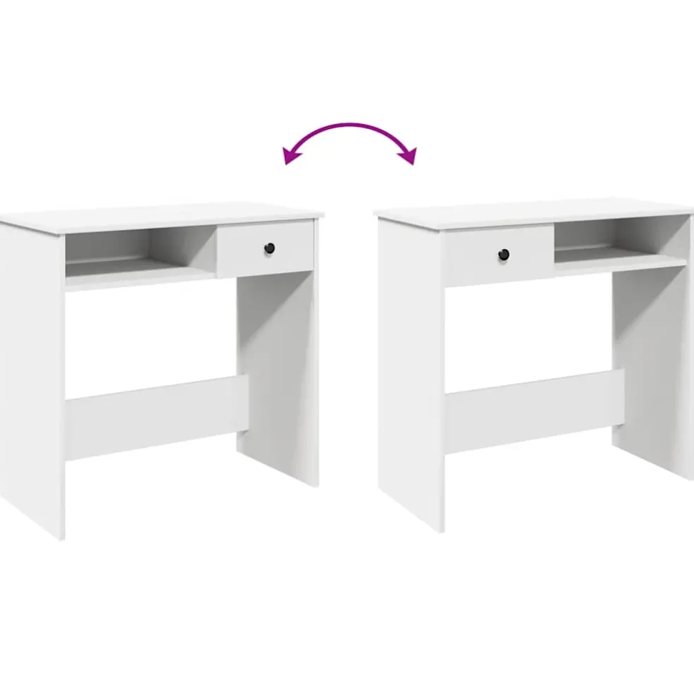 vidaXL Bureau 80x40x75 cm bewerkt hout wit