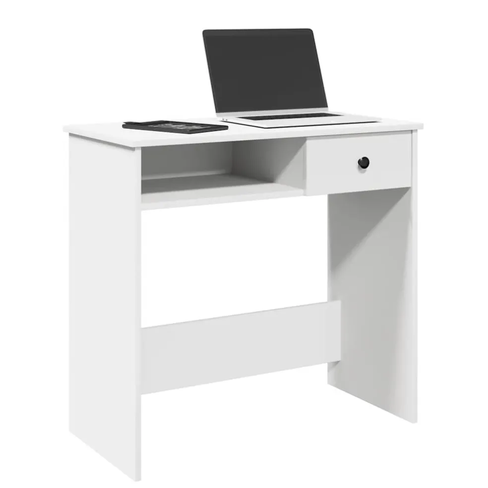 vidaXL Bureau 80x40x75 cm bewerkt hout wit
