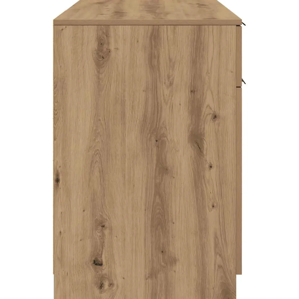 vidaXL Bureau 100x50x75 cm bewerkt hout artisanaal eikenkleur