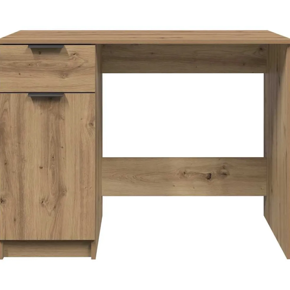 vidaXL Bureau 100x50x75 cm bewerkt hout artisanaal eikenkleur