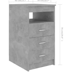 vidaXL Bureau 140x50x76 cm bewerkt hout betongrijs