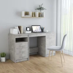 vidaXL Bureau 140x50x76 cm bewerkt hout betongrijs