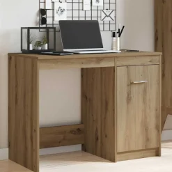 vidaXL Bureau 100x49x75 cm bewerkt hout zwart