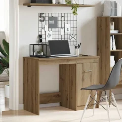 vidaXL Bureau 100x49x75 cm bewerkt hout zwart