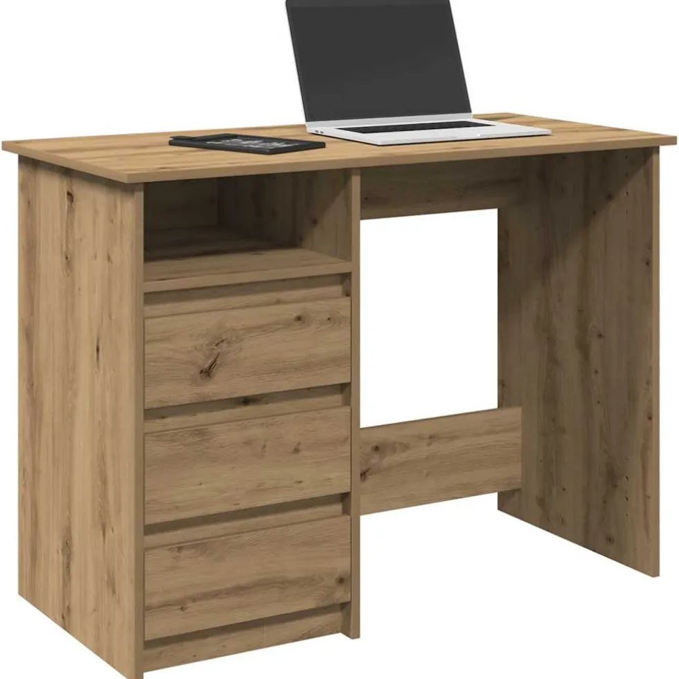 vidaXL Bureau 100x50x76 cm bewerkt hout sonoma eikenkleurig