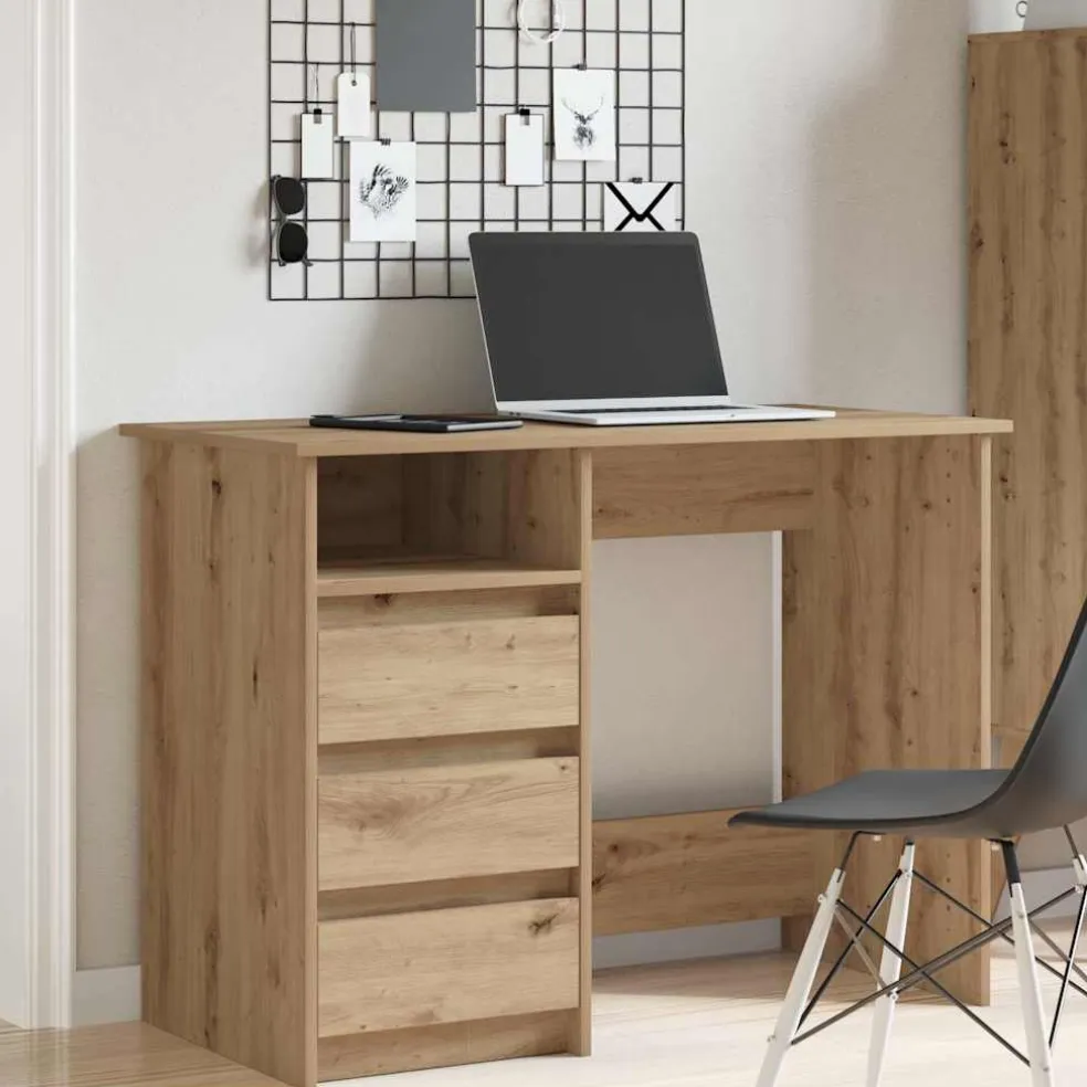 vidaXL Bureau 100x50x76 cm bewerkt hout sonoma eikenkleurig