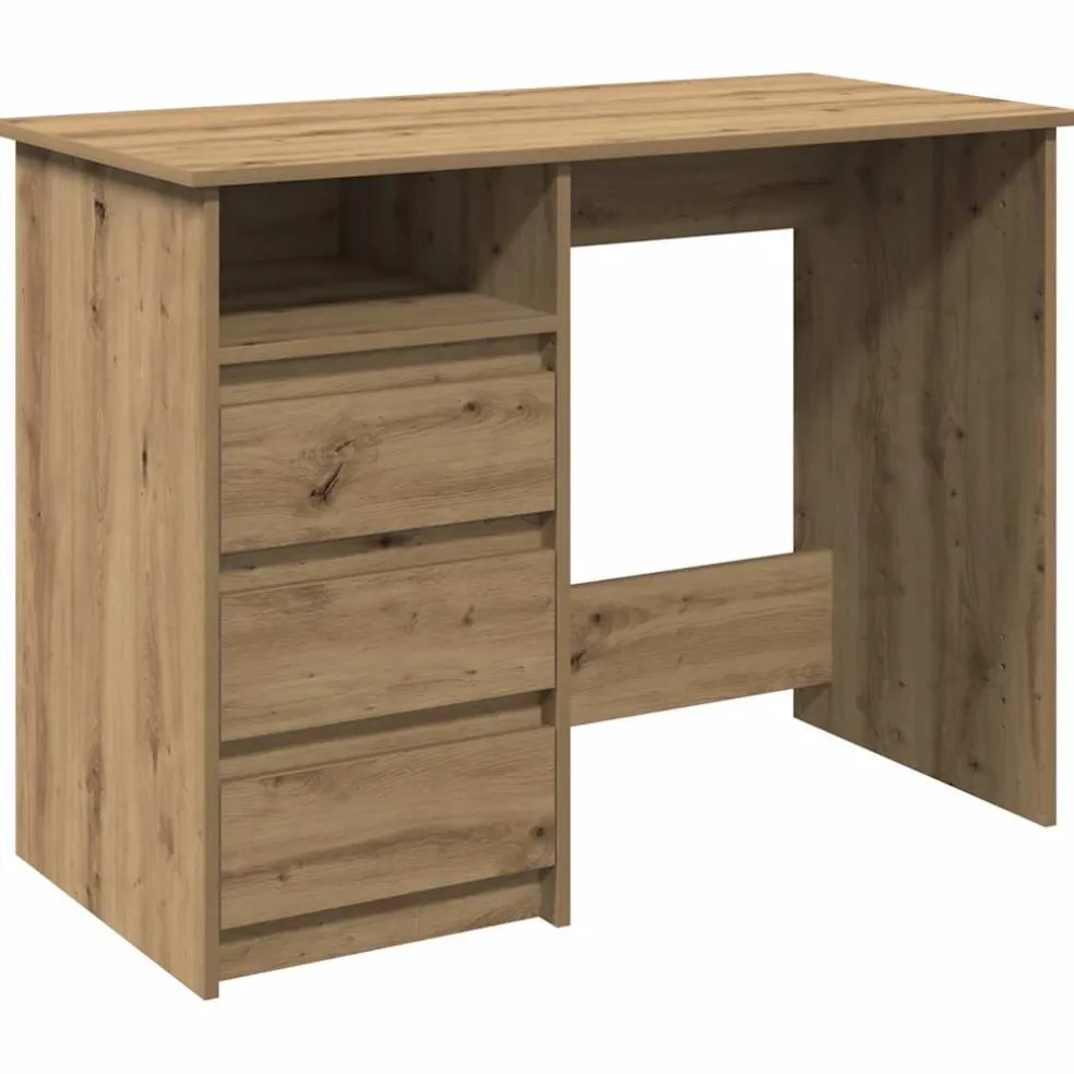 vidaXL Bureau 100x50x76 cm bewerkt hout sonoma eikenkleurig