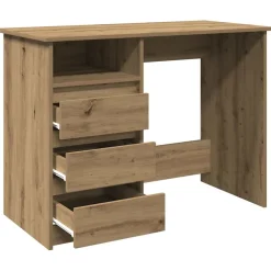 vidaXL Bureau 100x50x76 cm bewerkt hout sonoma eikenkleurig
