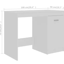 vidaXL Bureau 140x50x76 cm bewerkt hout wit