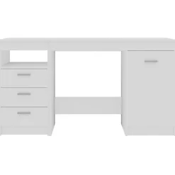 vidaXL Bureau 140x50x76 cm bewerkt hout wit