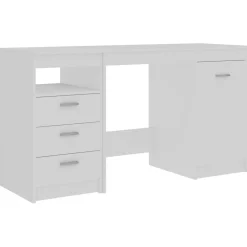vidaXL Bureau 140x50x76 cm bewerkt hout wit