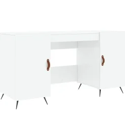 vidaXL Bureau 140x50x75 cm bewerkt hout hoogglans wit