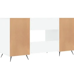 vidaXL Bureau 140x50x75 cm bewerkt hout hoogglans wit