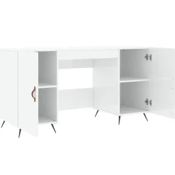 vidaXL Bureau 140x50x75 cm bewerkt hout hoogglans wit