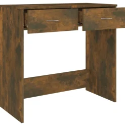 vidaXL Bureau 80x40x75 cm bewerkt hout gerookt eikenkleurig
