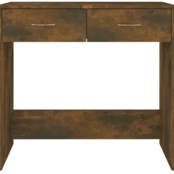 vidaXL Bureau 80x40x75 cm bewerkt hout gerookt eikenkleurig