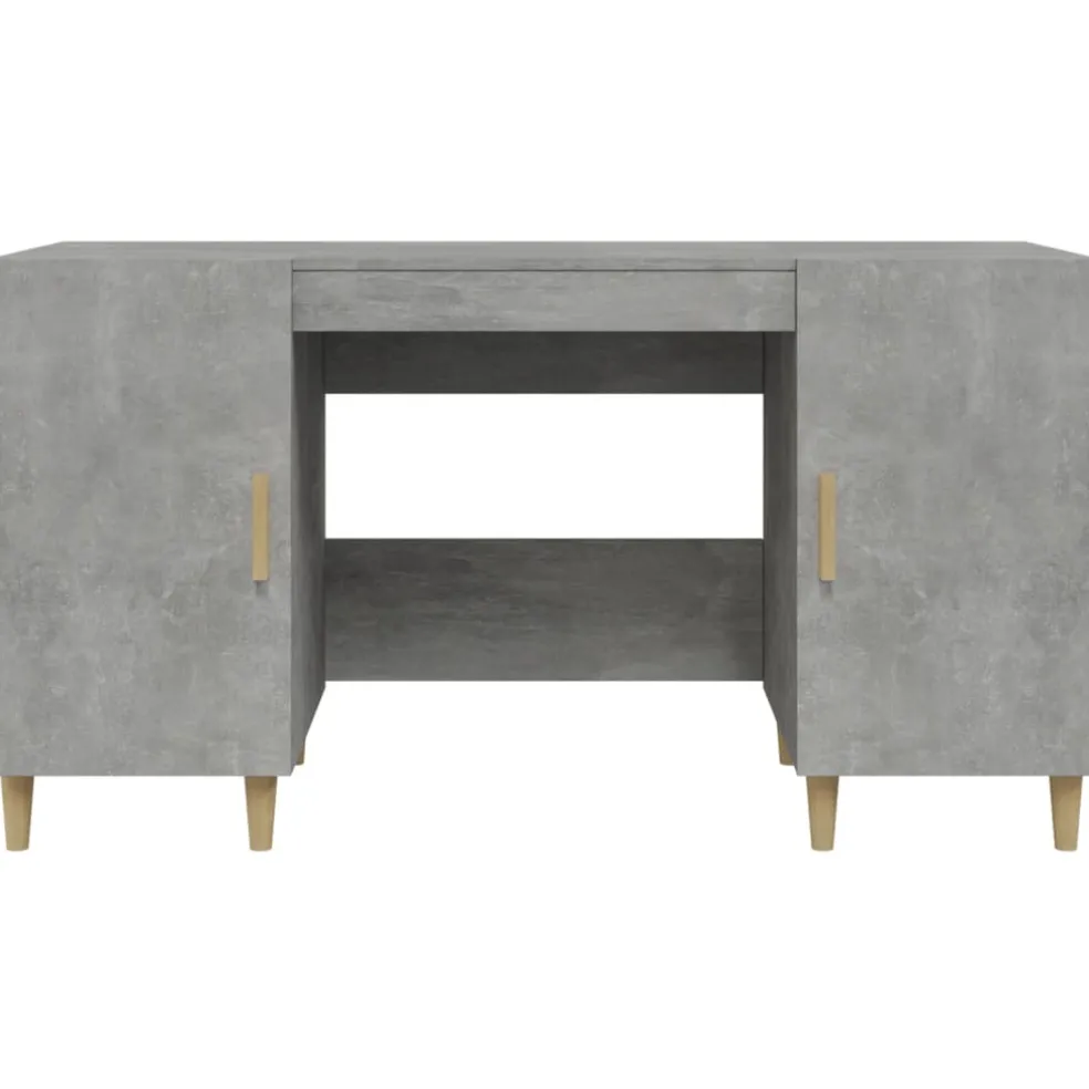 vidaXL Bureau 140x50x75 cm bewerkt hout betongrijs