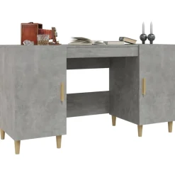 vidaXL Bureau 140x50x75 cm bewerkt hout betongrijs