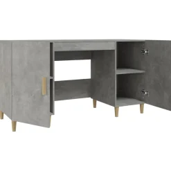 vidaXL Bureau 140x50x75 cm bewerkt hout betongrijs