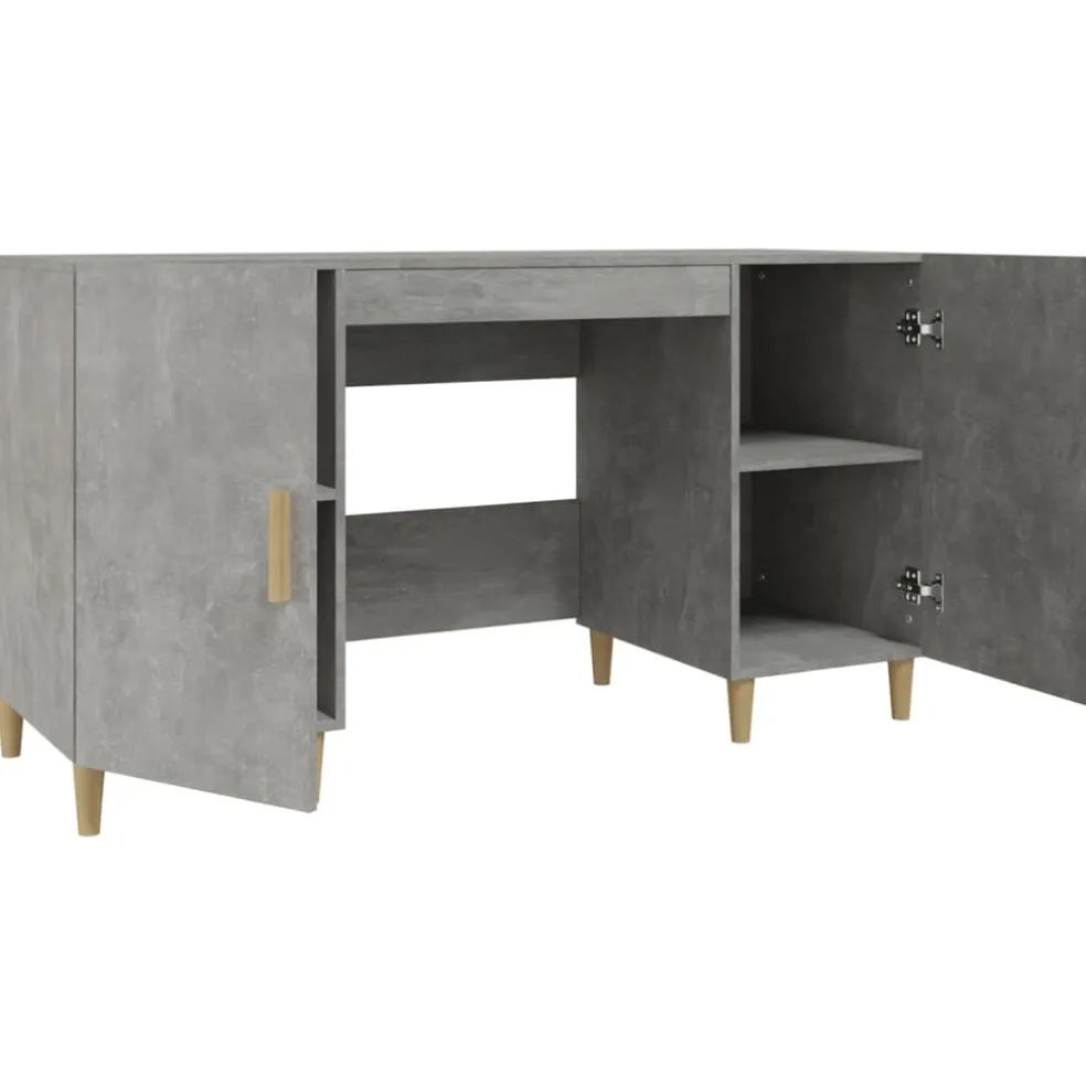 vidaXL Bureau 140x50x75 cm bewerkt hout betongrijs