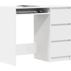 vidaXL Bureau 90x45x76 cm bewerkt hout wit