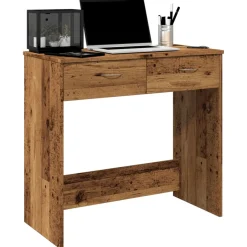 vidaXL Bureau 80x40x75 cm bewerkt hout oud houtkleurig