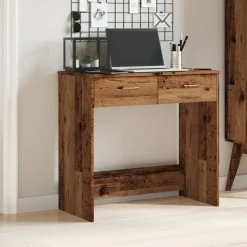 vidaXL Bureau 80x40x75 cm bewerkt hout oud houtkleurig
