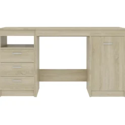 vidaXL Bureau 140x50x76 cm bewerkt hout sonoma eikenkleurig