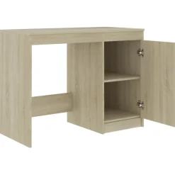 vidaXL Bureau 140x50x76 cm bewerkt hout sonoma eikenkleurig