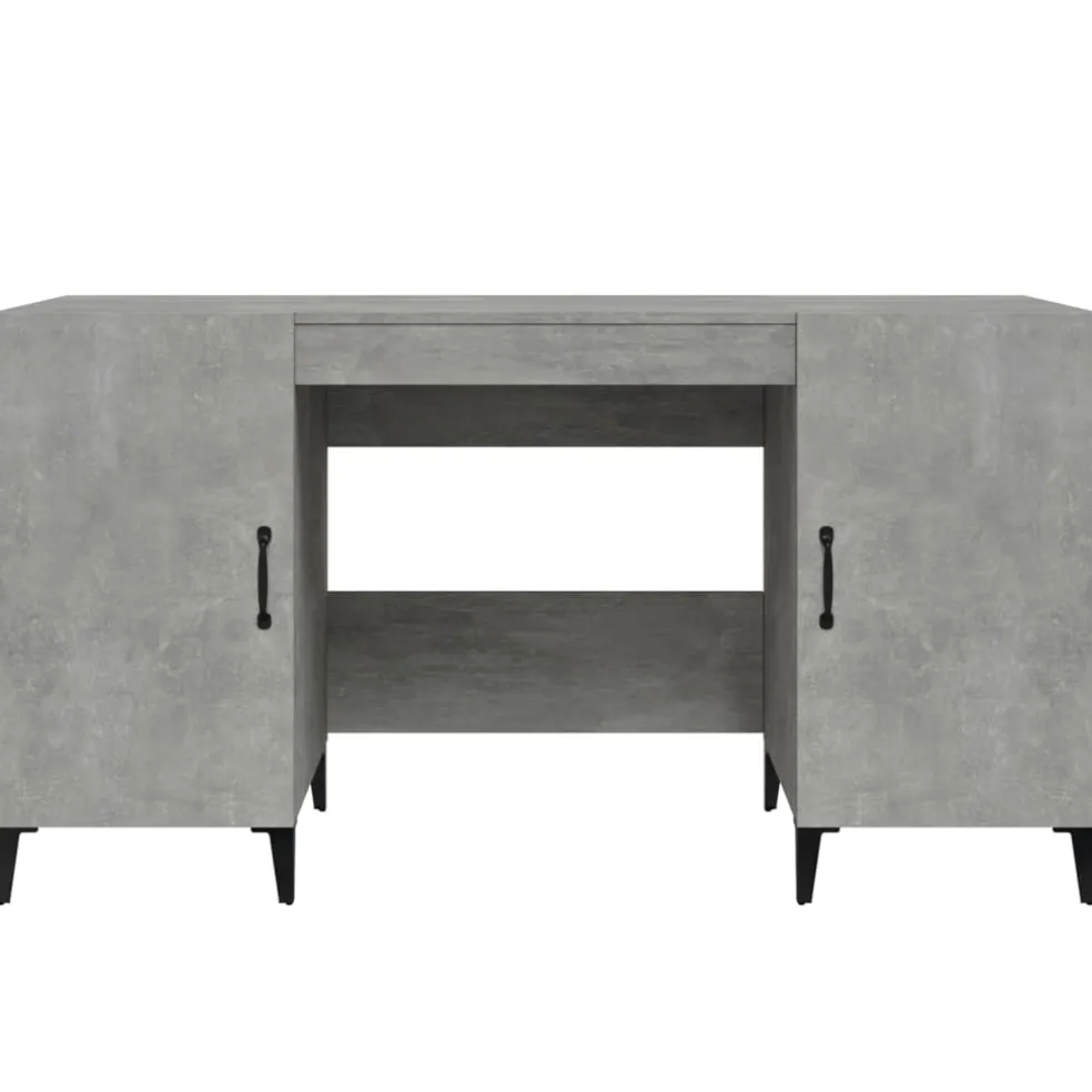 vidaXL Bureau 140x50x75 cm bewerkt hout betongrijs