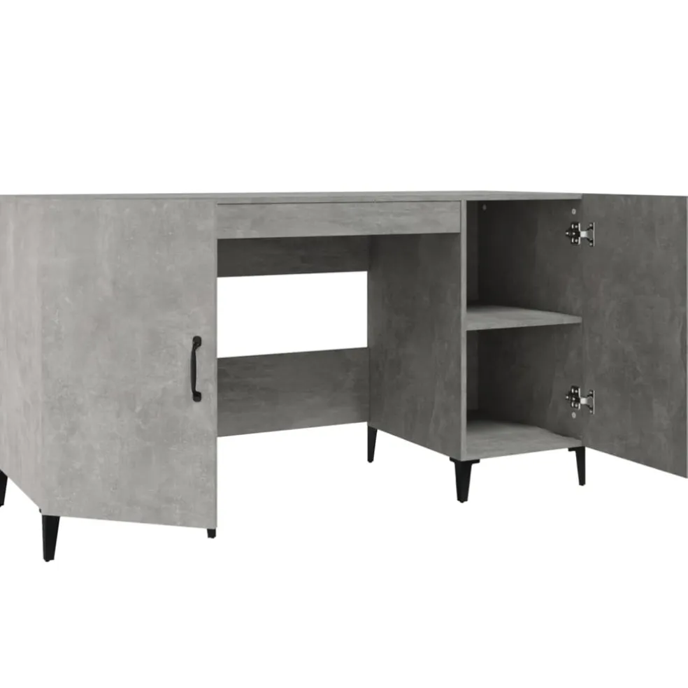 vidaXL Bureau 140x50x75 cm bewerkt hout betongrijs
